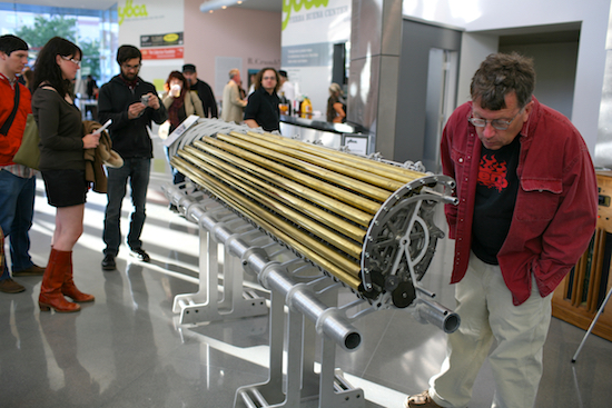 10,000 Year Clock Chime Generator prototype at 77 Million Paintings in San Francisco, 02007; photo by Scott Beale