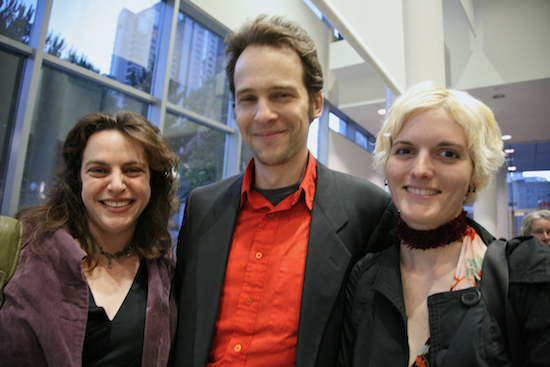 Lori Dorn and Jeffrey & Jillian of Because We Can at the 77 Million Paintings opening in San Francisco, 02007; photo by Scott Beale