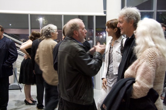 Kevin Kelly and Louis Rosetto, 77 Million Paintings opening in San Francisco, 02007; photo by Robin Rupe