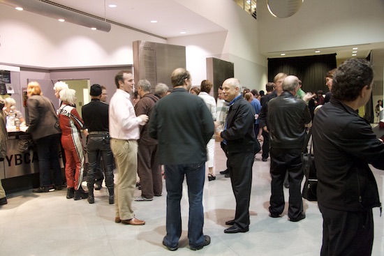 Brian Eno, 77 Million Paintings opening in San Francisco, 02007; photo by Robin Rupe